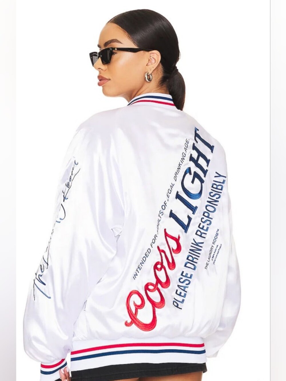 REVOLVE X The Laundry Room Coors Light 1980 Varsity Jacket in White THE LAUNDRY